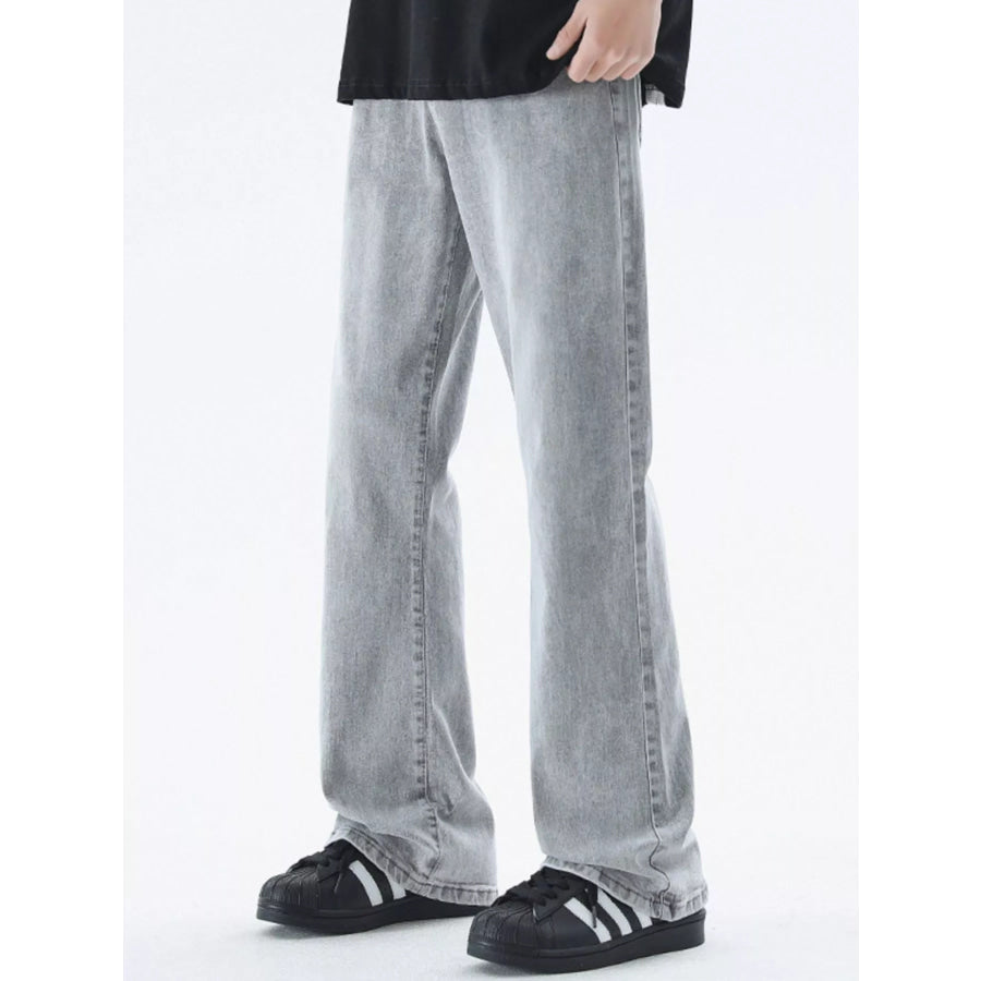 Men’s Full Size Loose Fit Jeans Plus Size Light Gray / S Apparel and Accessories
