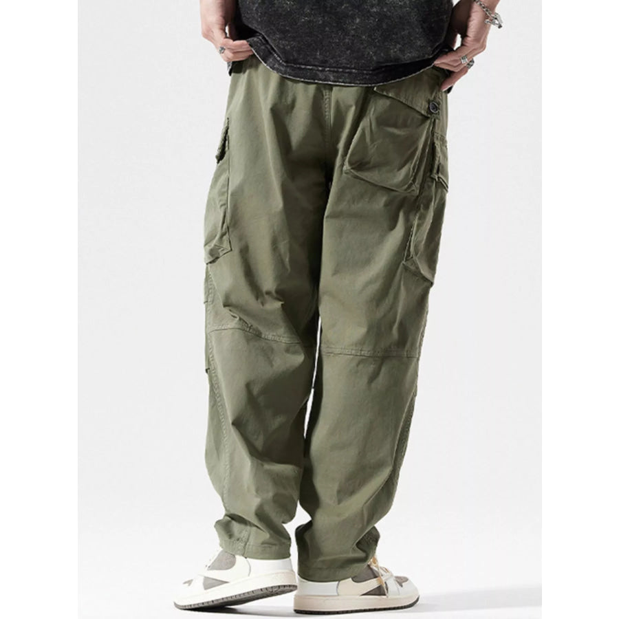 Men’s Full Size Loose Fit Multi-Pocket Cargo Pants Plus Size Apparel and Accessories