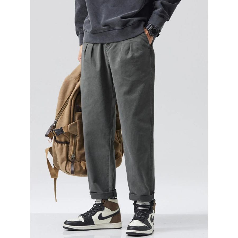 Men’s Full Size Loose Fit Pants Plus Size Gray / S Apparel and Accessories