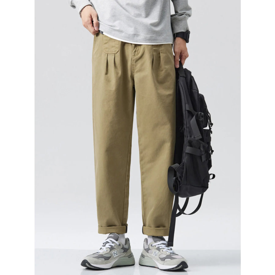 Men’s Full Size Loose Fit Pants Plus Size Olive / S Apparel and Accessories