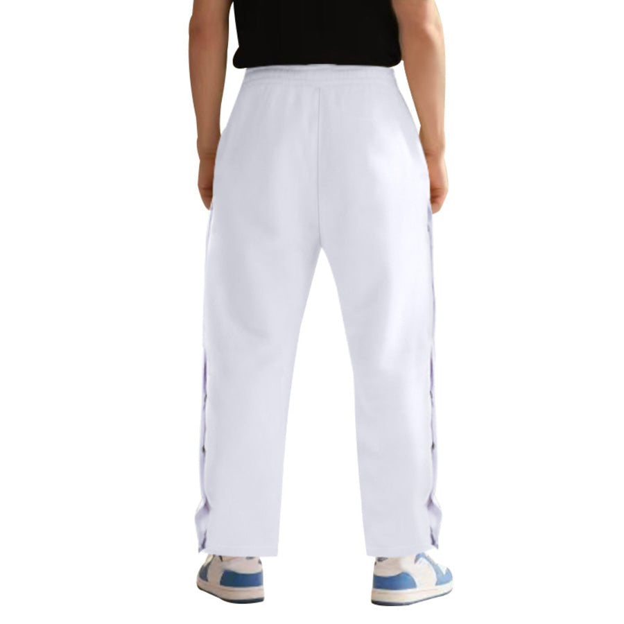Men’s Full Size Loose Fit Side Snap Button Track Pants Plus Size Apparel and Accessories