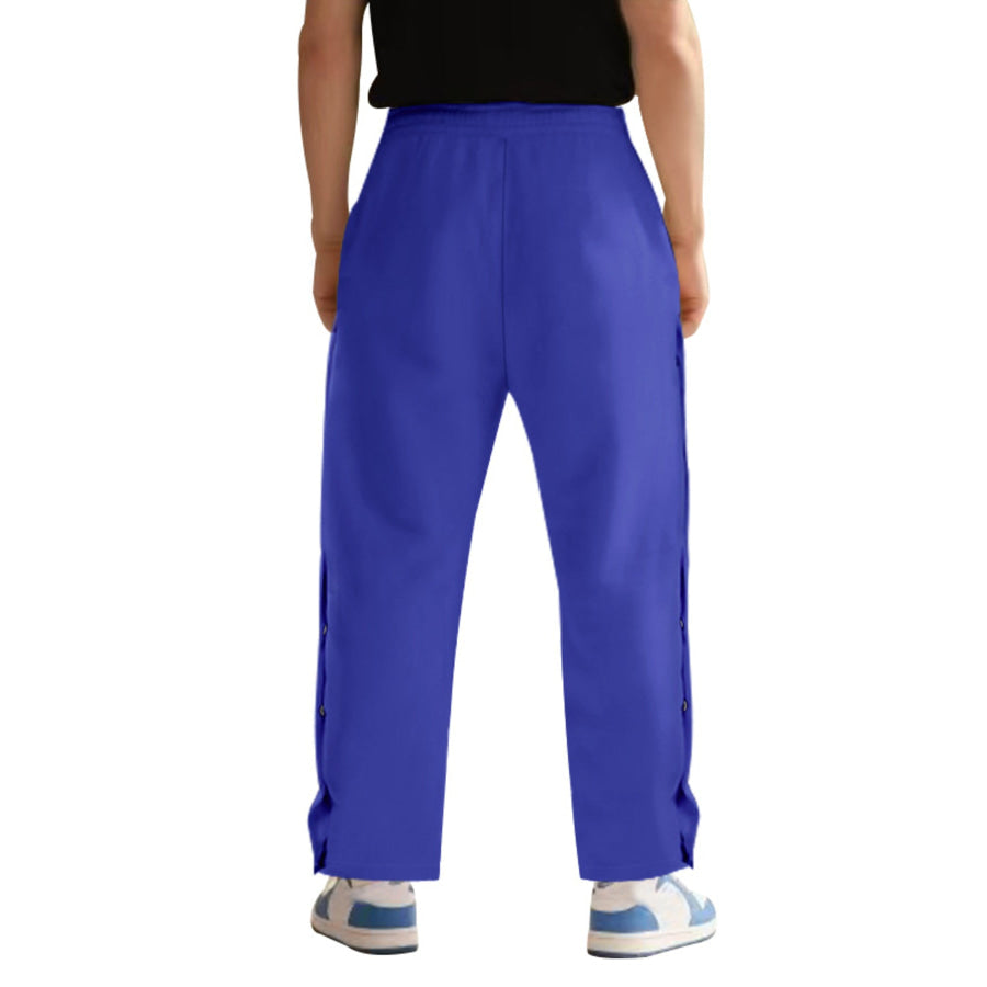 Men’s Full Size Loose Fit Side Snap Button Track Pants Plus Size Apparel and Accessories