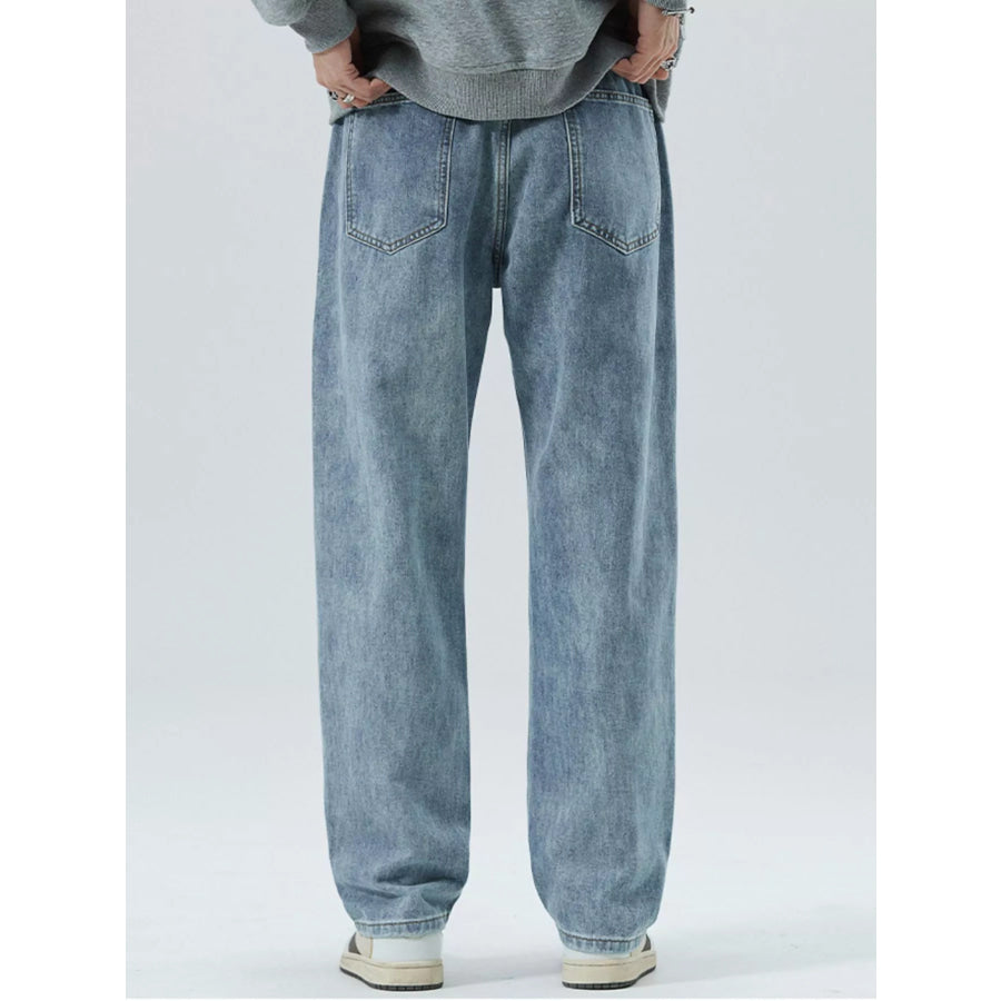 Men’s Full Size Loose Fit Straight Leg Jeans Plus Size Apparel and Accessories
