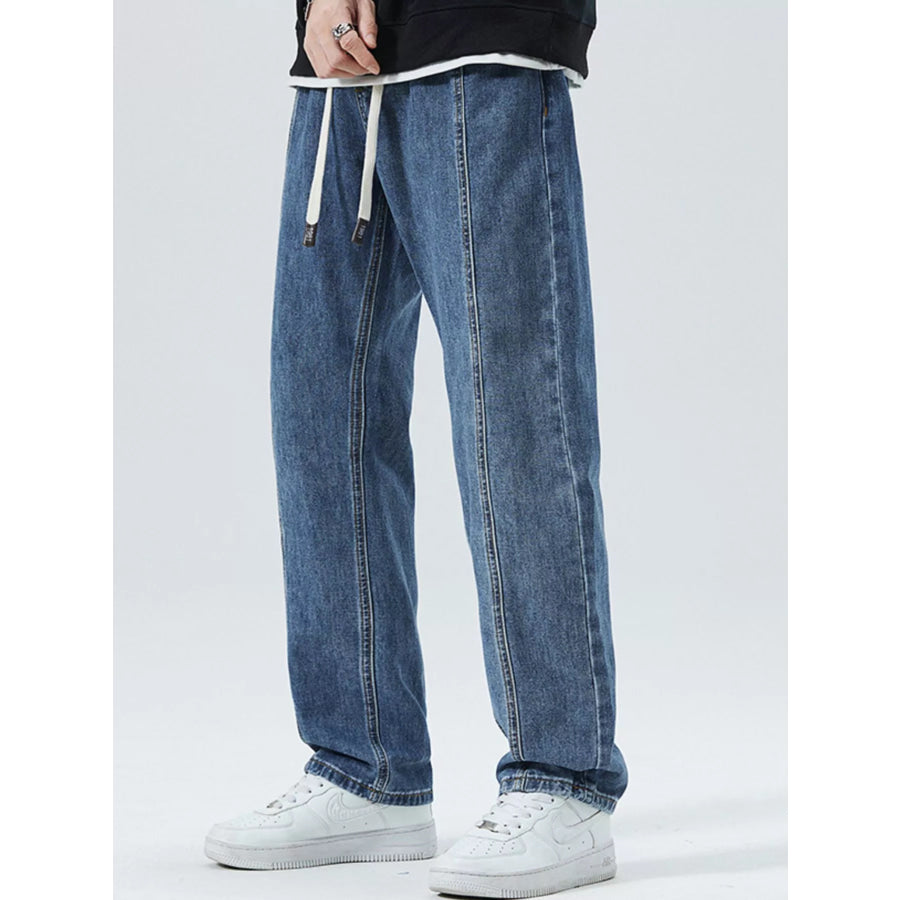 Men’s Full Size Loose Fit Straight Leg Jeans Plus Size Apparel and Accessories