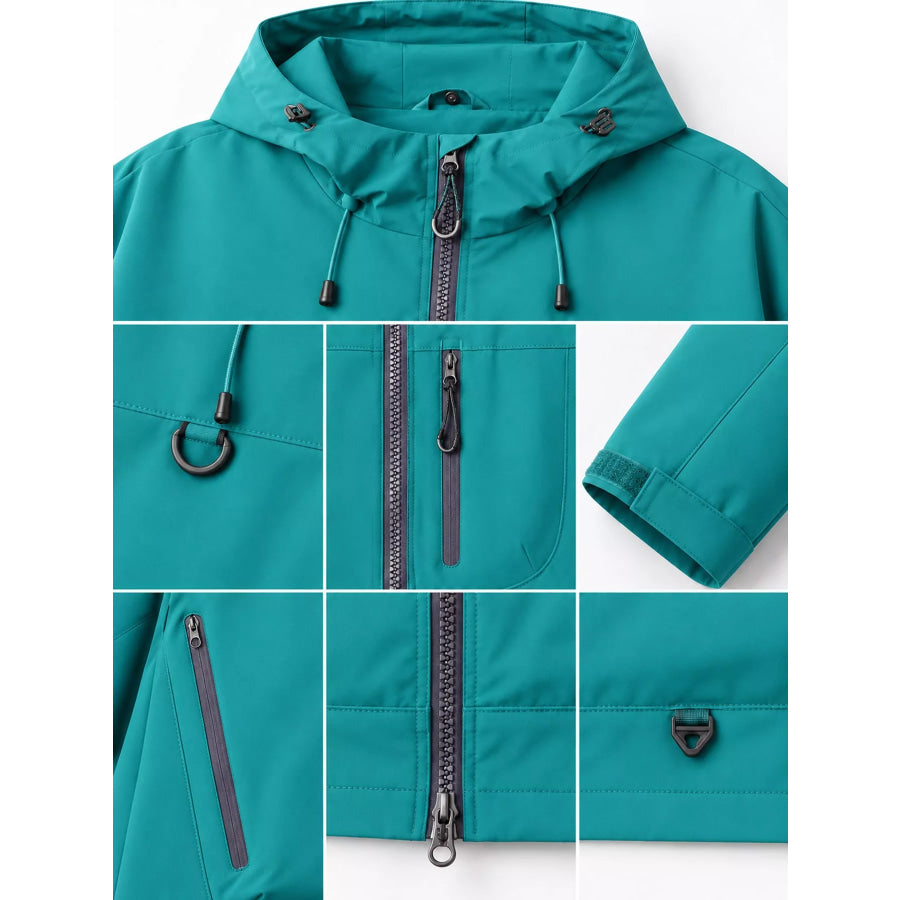 Men’s Full Size Multi Pockets Zip Up Jacket Plus Apparel and Accessories