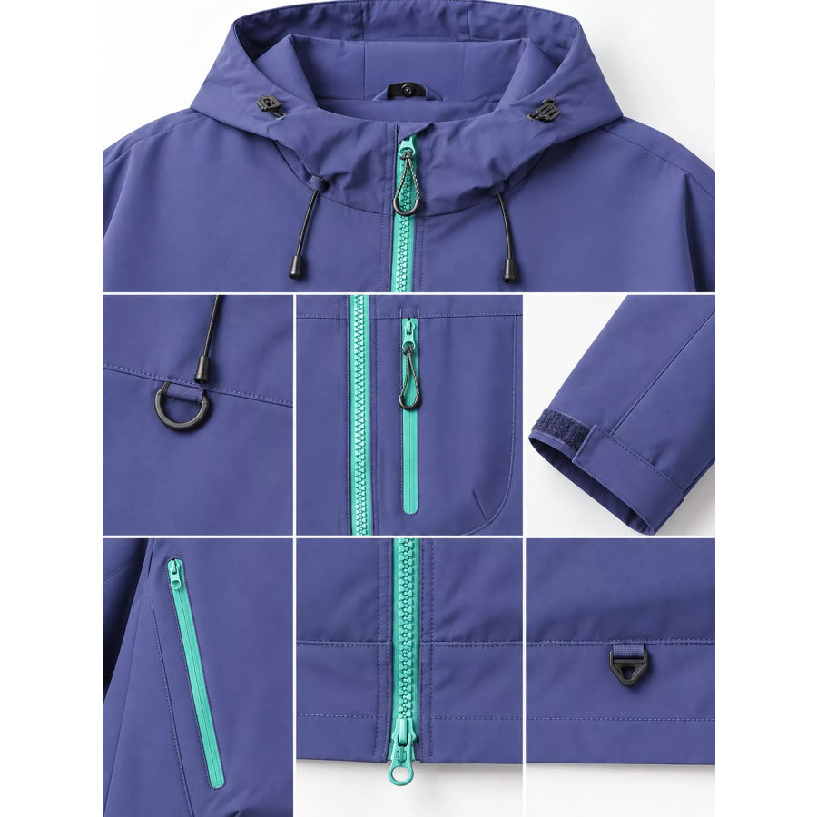 Men’s Full Size Multi Pockets Zip Up Jacket Plus Apparel and Accessories