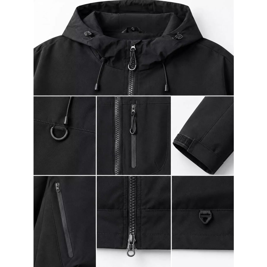 Men’s Full Size Multi Pockets Zip Up Jacket Plus Apparel and Accessories