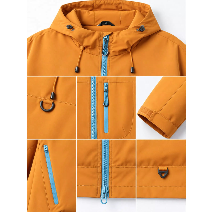 Men’s Full Size Multi Pockets Zip Up Jacket Plus Apparel and Accessories