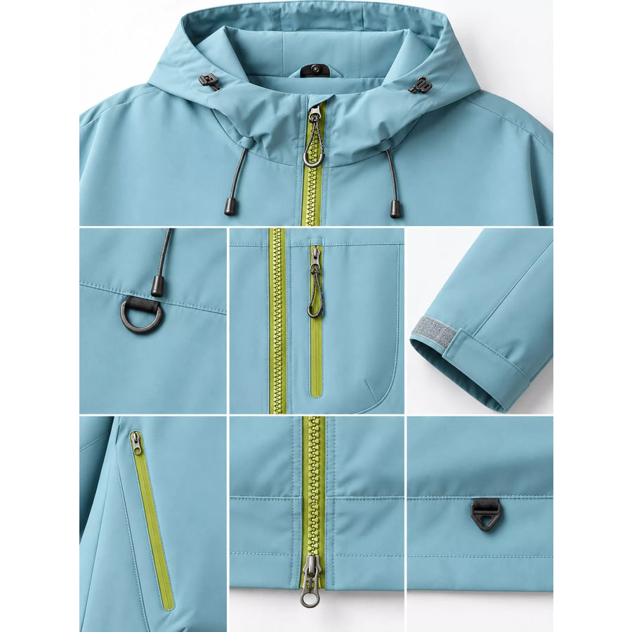 Men’s Full Size Multi Pockets Zip Up Jacket Plus Apparel and Accessories