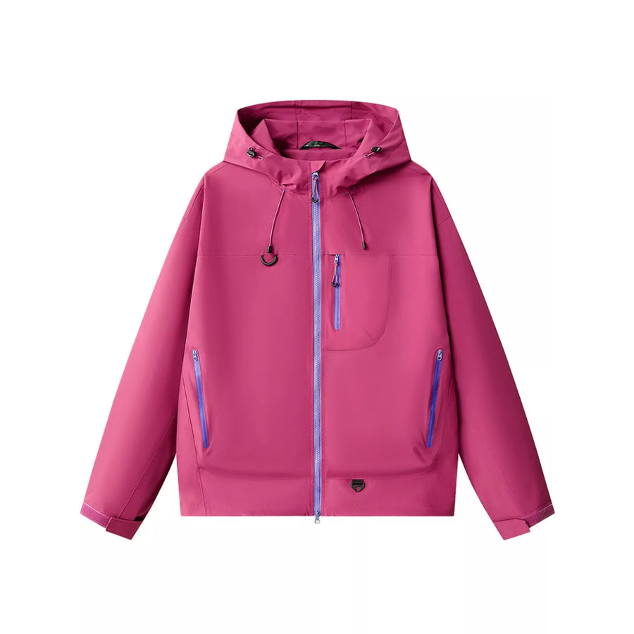 Men’s Full Size Multi Pockets Zip Up Jacket Plus Freud Pink-SD-7870 / S Apparel and Accessories