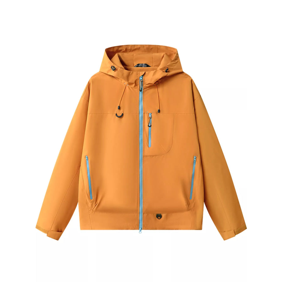 Men’s Full Size Multi Pockets Zip Up Jacket Plus Golden Sand Orange-SD-7870 / S Apparel and Accessories