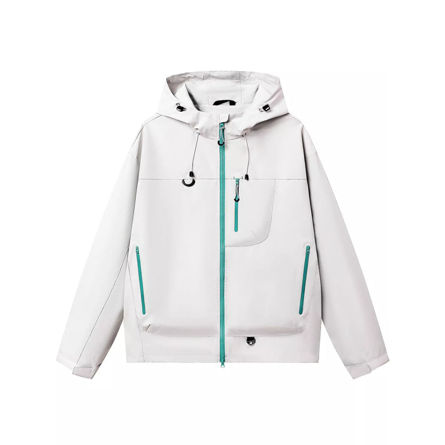Men’s Full Size Multi Pockets Zip Up Jacket Plus Light Bean Green-SD-7870 / S Apparel and Accessories