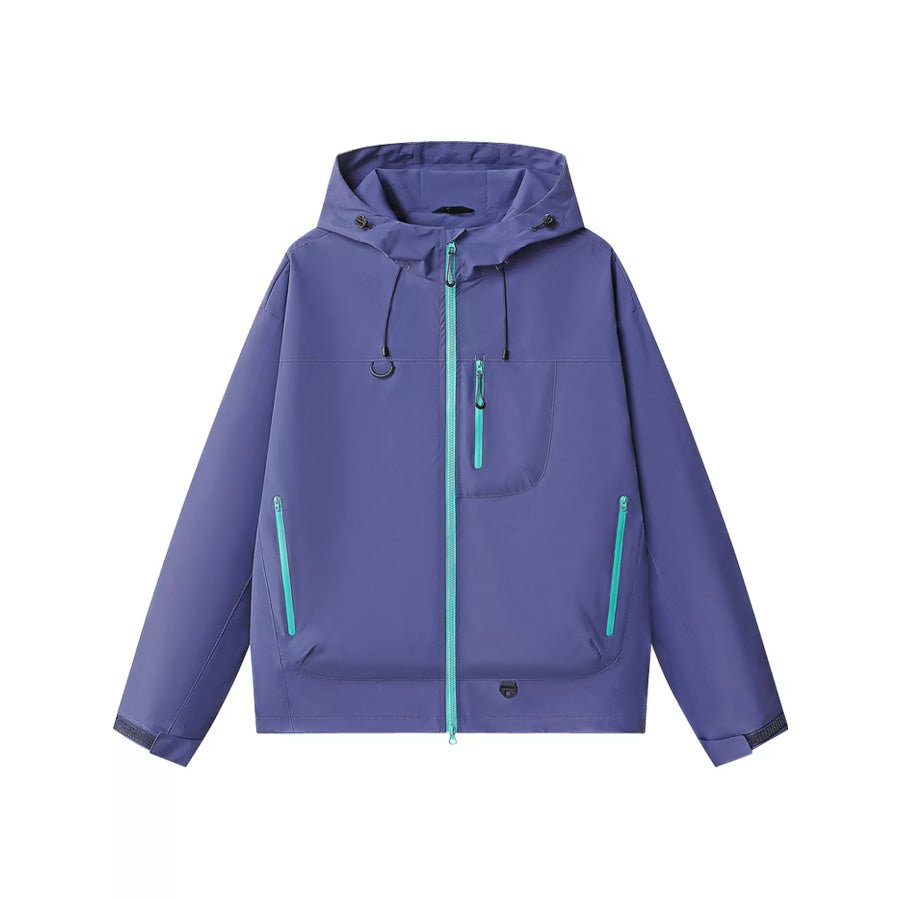 Men’s Full Size Multi Pockets Zip Up Jacket Plus Mystic Purple-SD-7870 / S Apparel and Accessories