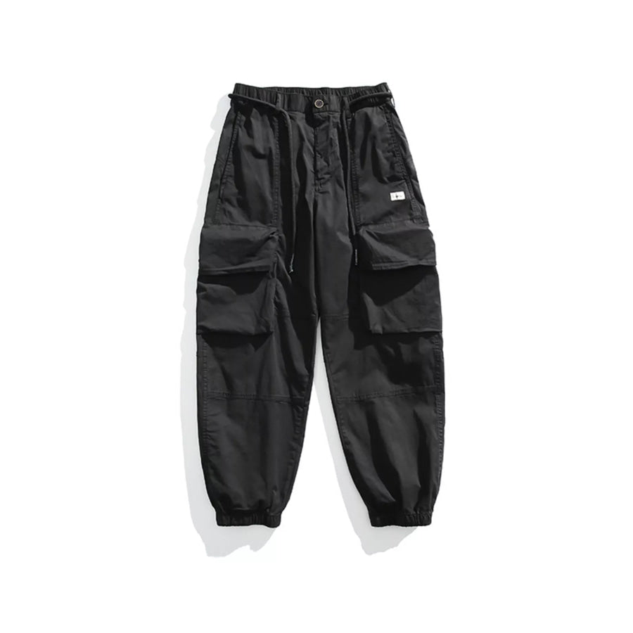 Men’s Full Size Multiple Pockets Pants Set Plus Size Black / S Apparel and Accessories