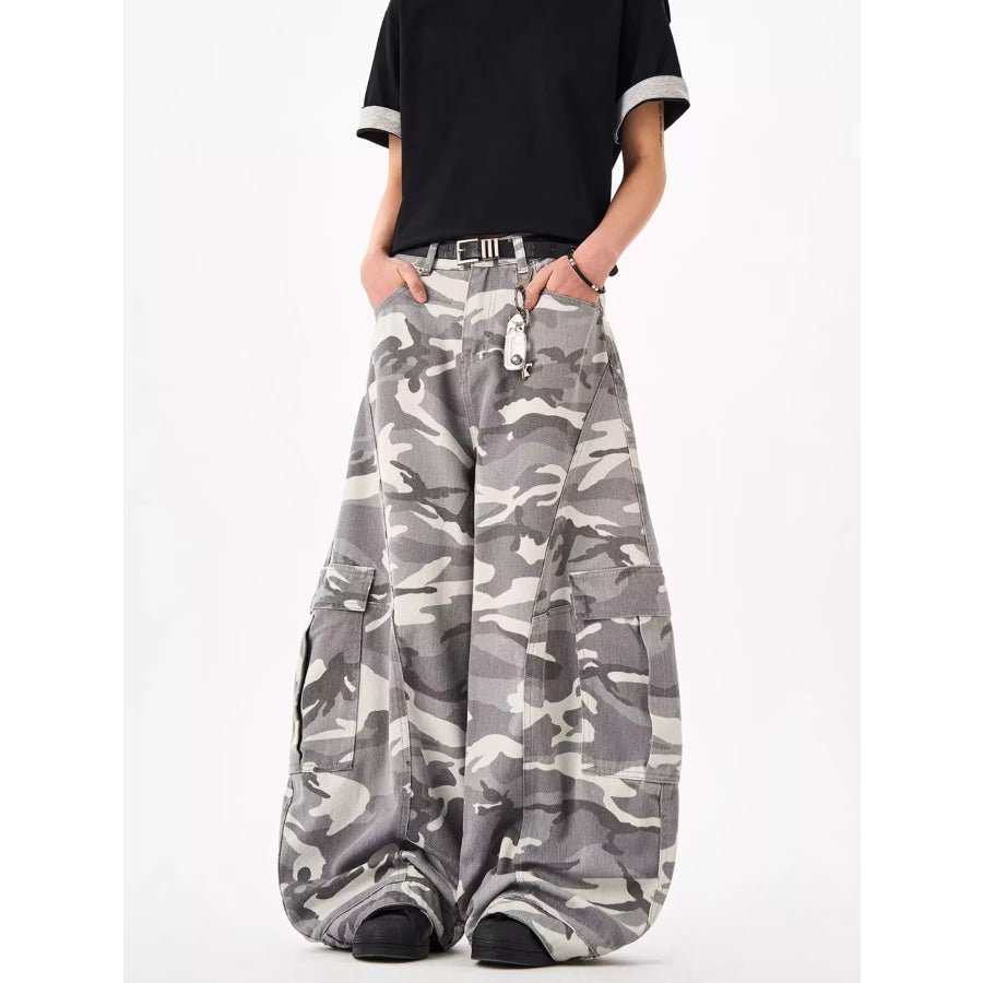 Men’s Full Size Oversized Camouflage Cargo Pants Plus Size Apparel and Accessories