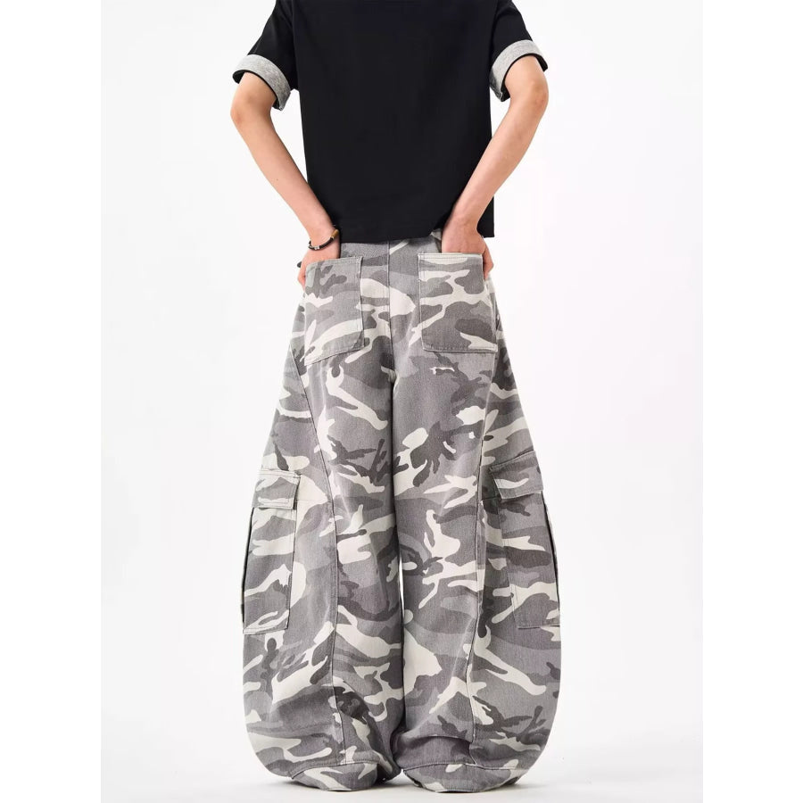 Men’s Full Size Oversized Camouflage Cargo Pants Plus Size Apparel and Accessories