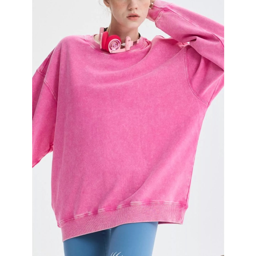 Men’s Full Size Oversized Crew Neck Sweatshirt Plus Dragon Fruit-Distressed / S Apparel and Accessories