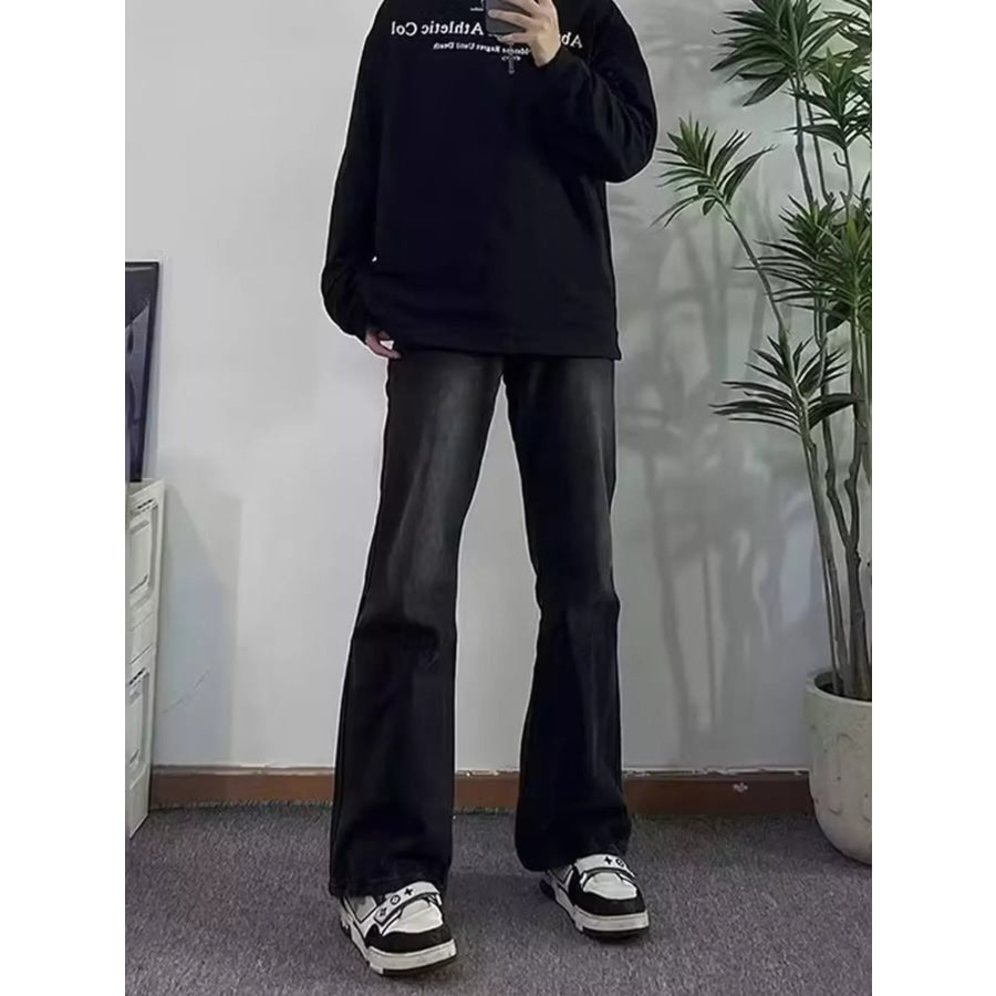 Men’s Full Size Pocketed Flare Jeans Plus Size Apparel and Accessories