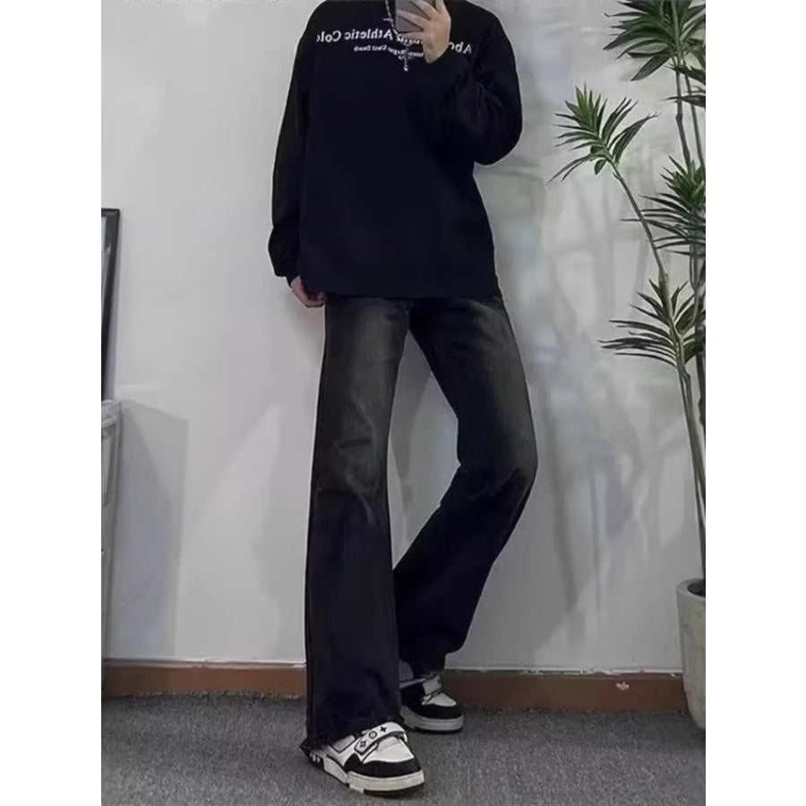 Men’s Full Size Pocketed Flare Jeans Plus Size Apparel and Accessories