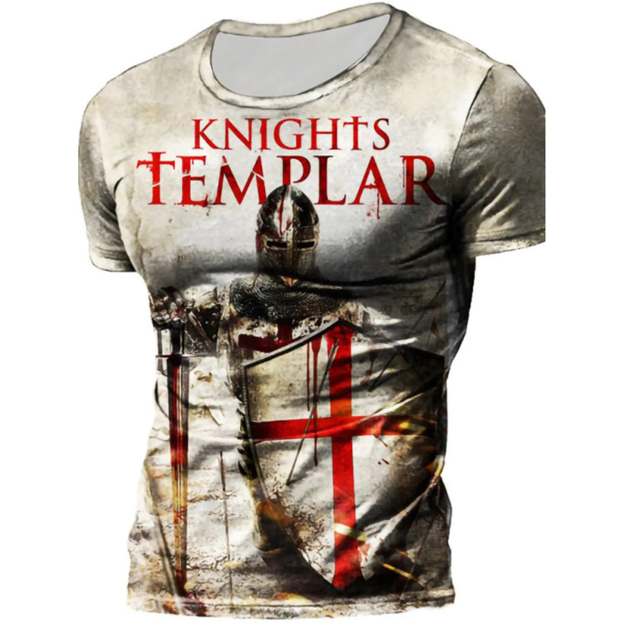 Men’s Full Size Printed Round Neck T-Shirt Plus Size Sage / XS Apparel and Accessories
