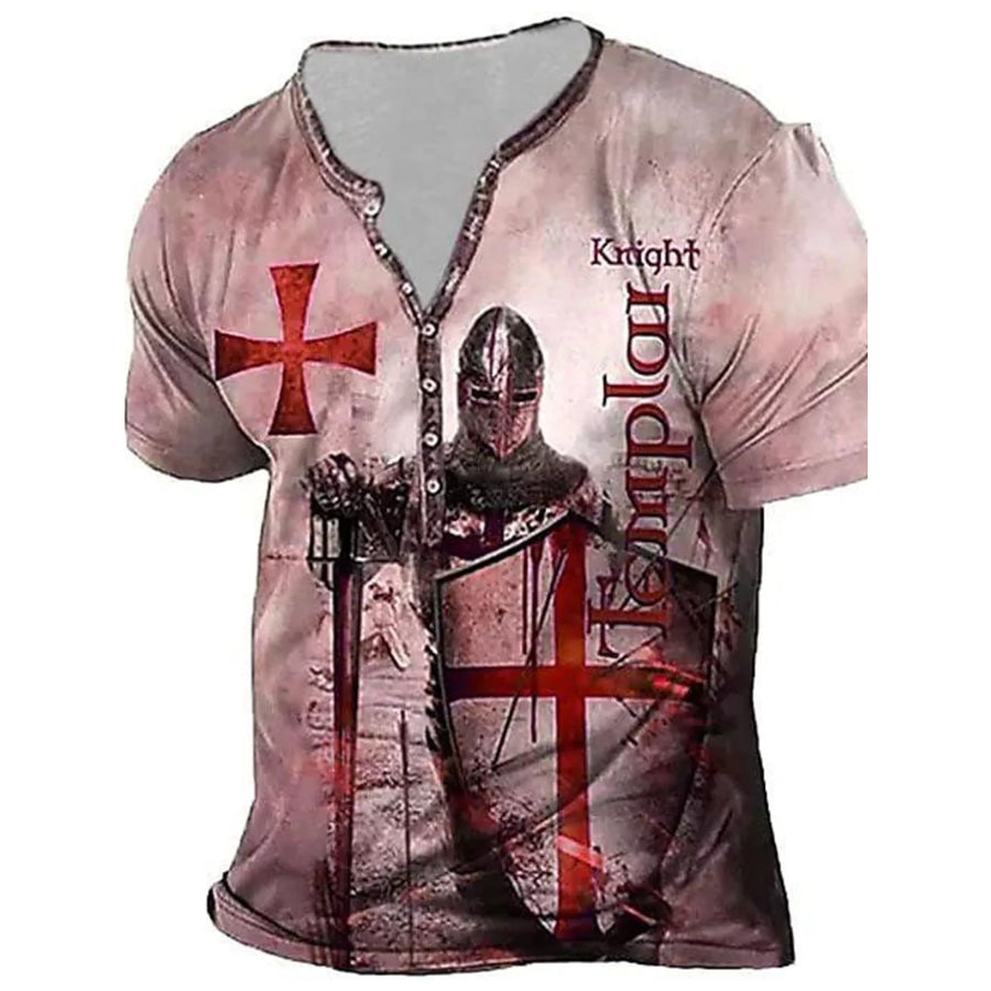 Men’s Full Size Printed Short Sleeve T-Shirt Plus Size Dusty Pink / S Apparel and Accessories