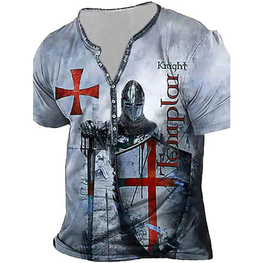 Men’s Full Size Printed Short Sleeve T-Shirt Plus Size Light Blue / S Apparel and Accessories