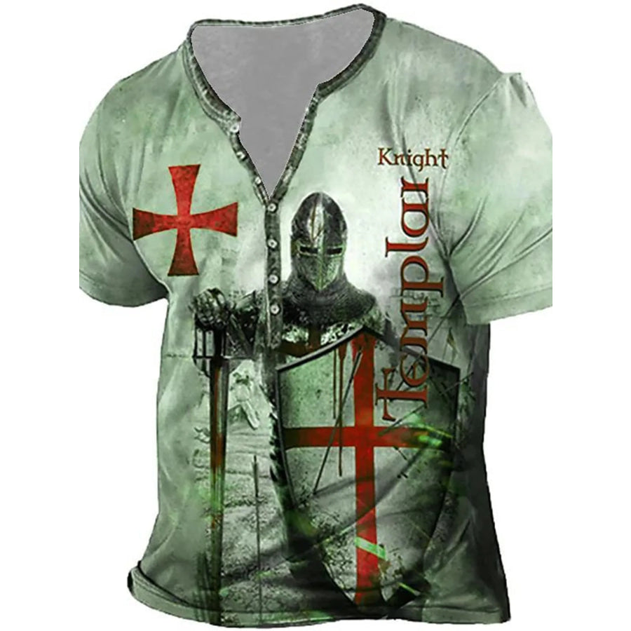 Men’s Full Size Printed Short Sleeve T-Shirt Plus Size Light Green / S Apparel and Accessories