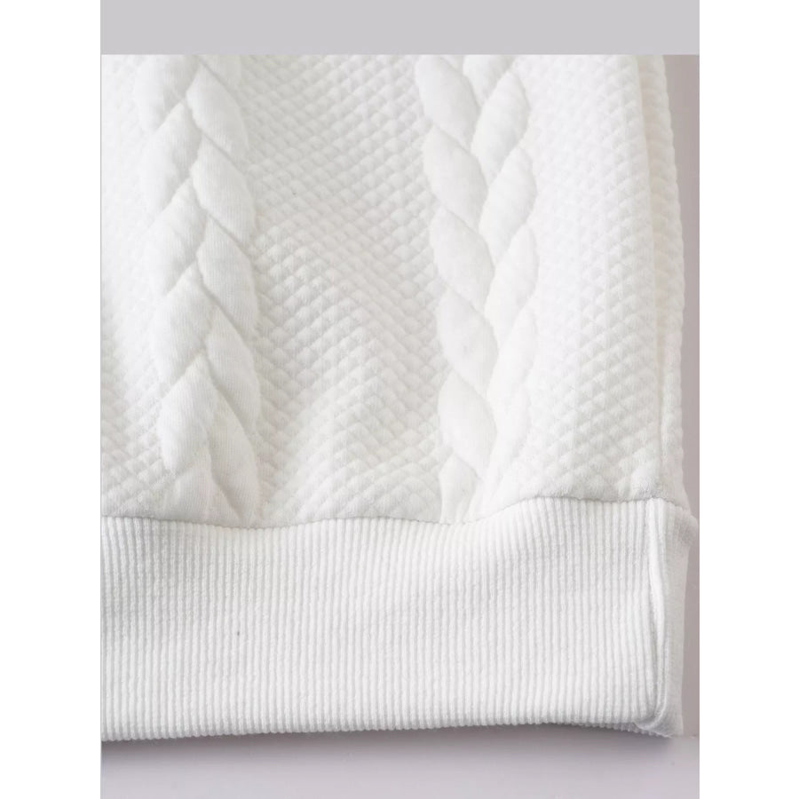 Men’s Full Size Quarter-Zip Cable Knit Jacquard Sweatshirt Plus Apparel and Accessories