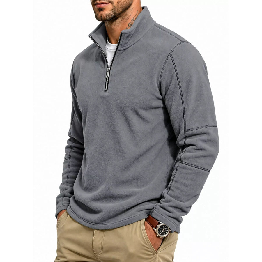 Men’s Full Size Quarter-Zip Fleece Sweatshirt Plus Apparel and Accessories