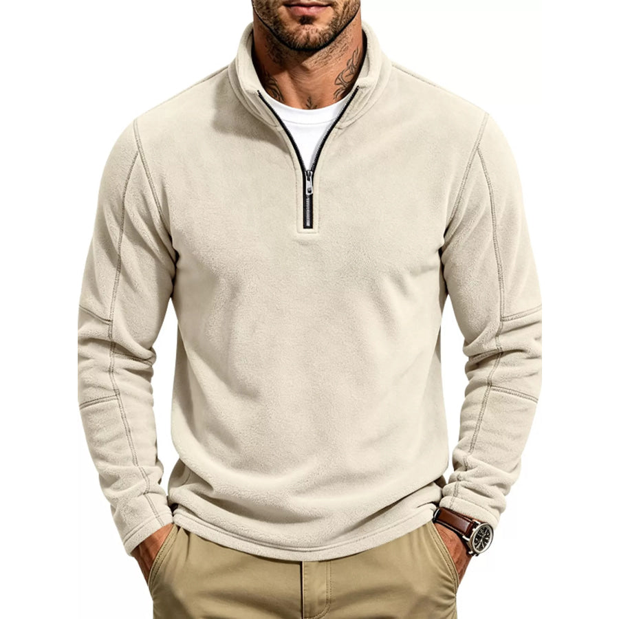 Men’s Full Size Quarter-Zip Fleece Sweatshirt Plus Apparel and Accessories