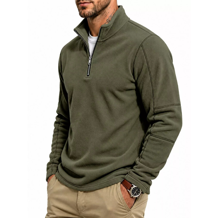 Men’s Full Size Quarter-Zip Fleece Sweatshirt Plus Apparel and Accessories
