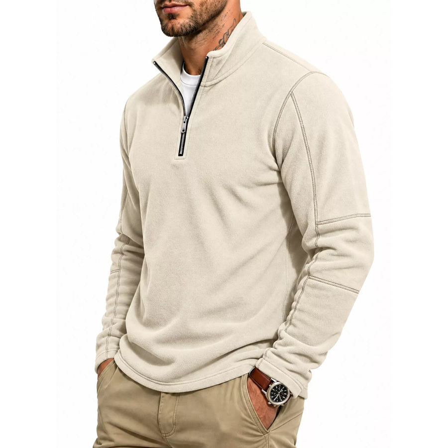 Men’s Full Size Quarter-Zip Fleece Sweatshirt Plus Apparel and Accessories