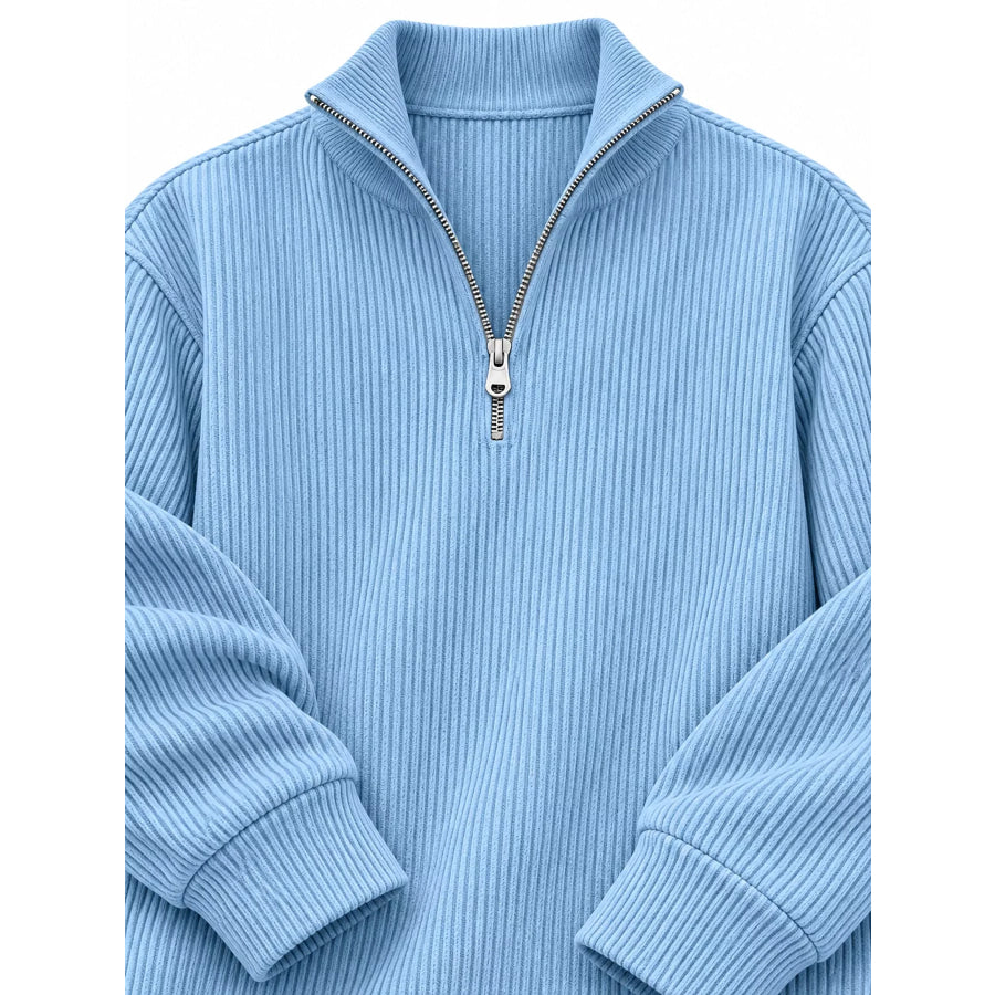 Men’s Full Size Quarter-Zip Long Sleeve Sweatshirt Plus Apparel and Accessories