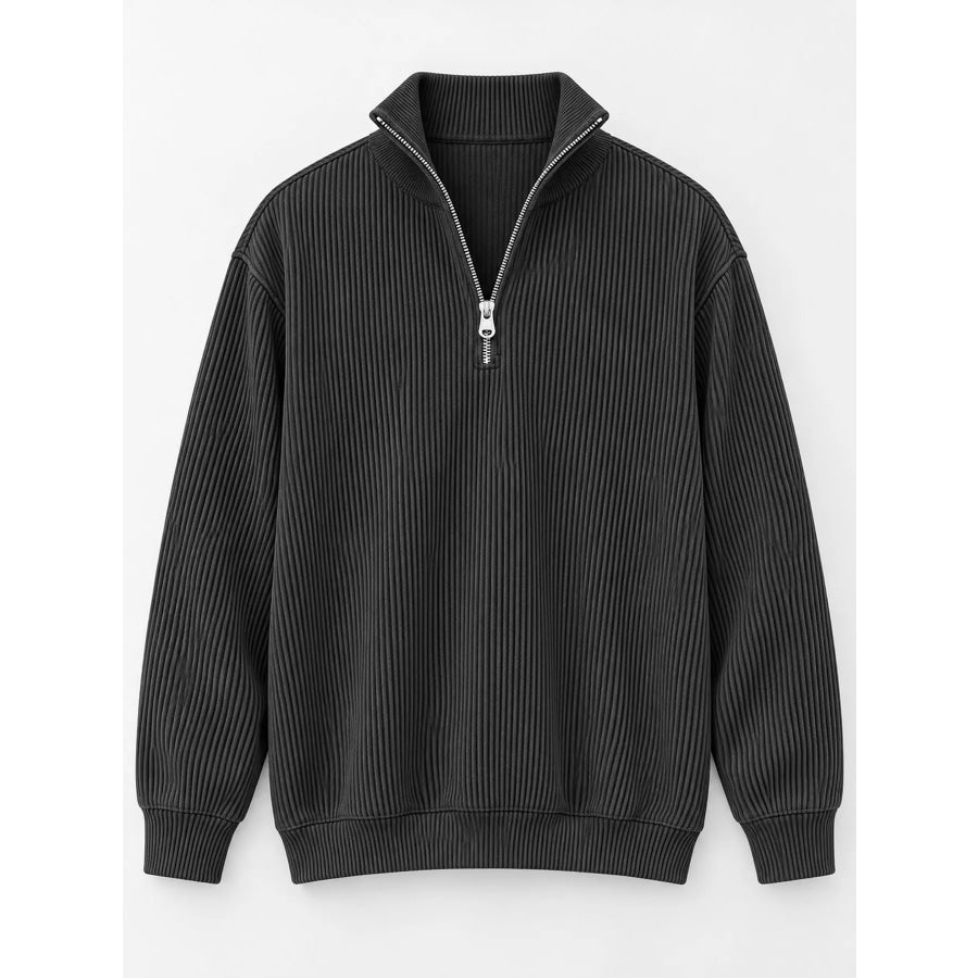 Men’s Full Size Quarter-Zip Long Sleeve Sweatshirt Plus Apparel and Accessories