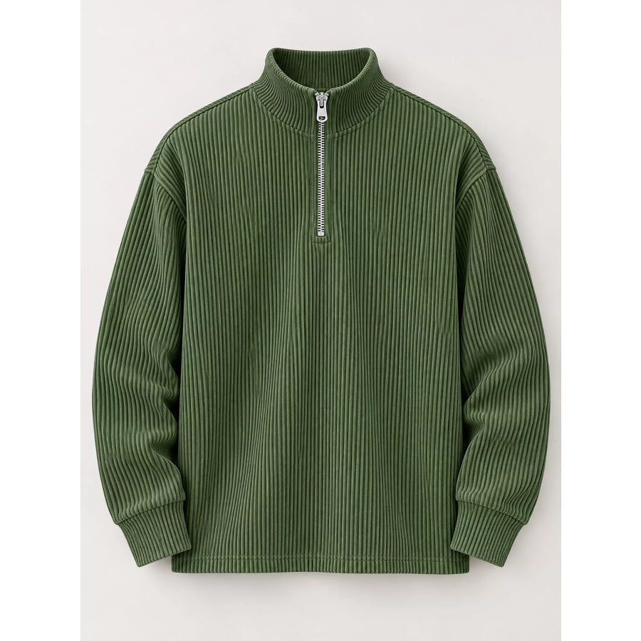 Men’s Full Size Quarter-Zip Long Sleeve Sweatshirt Plus Apparel and Accessories