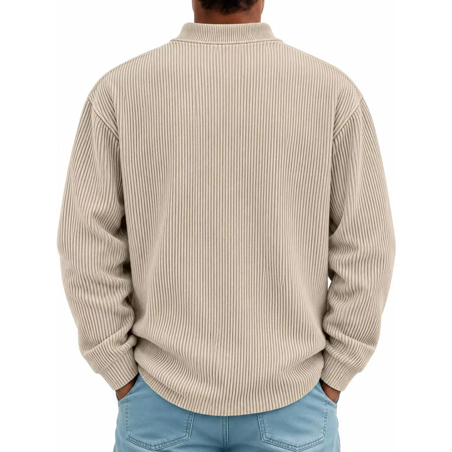 Men’s Full Size Quarter-Zip Long Sleeve Sweatshirt Plus Apparel and Accessories
