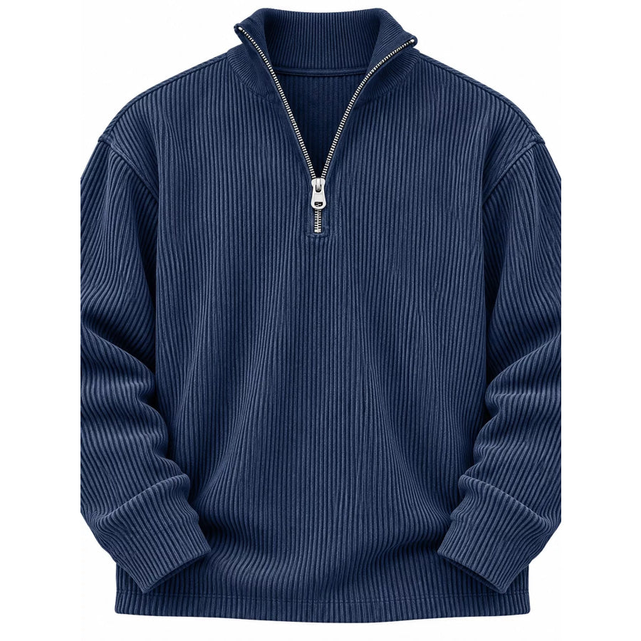Men’s Full Size Quarter-Zip Long Sleeve Sweatshirt Plus Apparel and Accessories