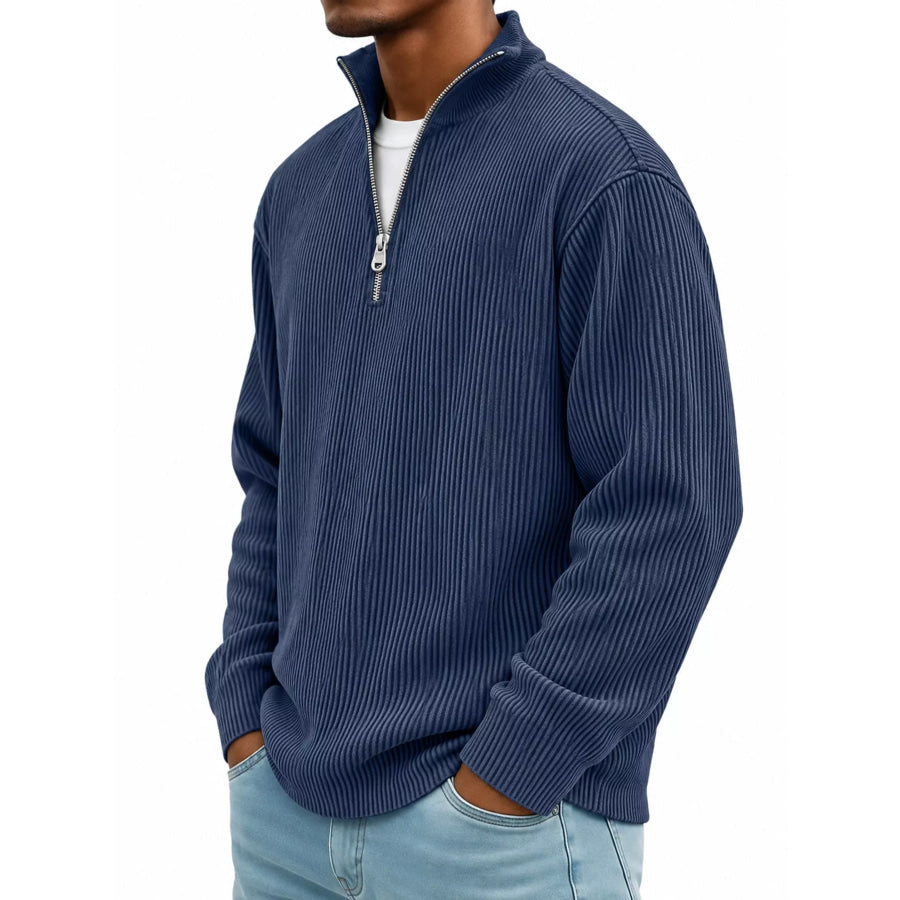 Men’s Full Size Quarter-Zip Long Sleeve Sweatshirt Plus Apparel and Accessories