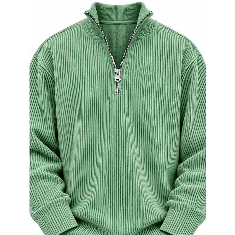 Men’s Full Size Quarter-Zip Long Sleeve Sweatshirt Plus Apparel and Accessories