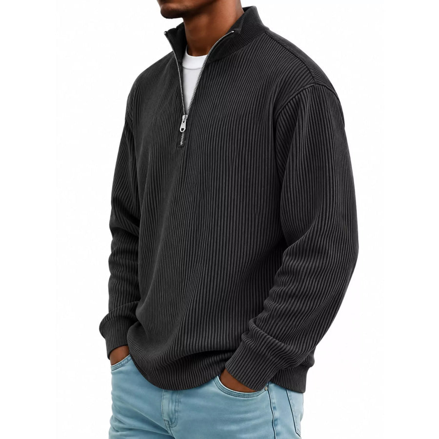 Men’s Full Size Quarter-Zip Long Sleeve Sweatshirt Plus Apparel and Accessories