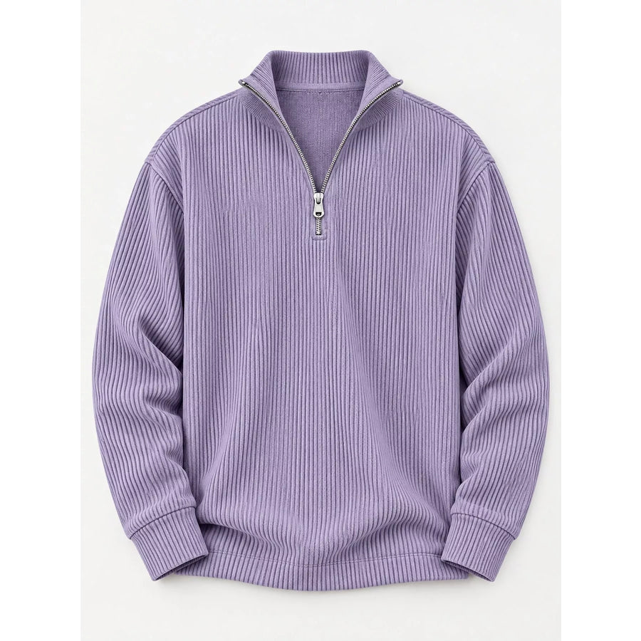 Men’s Full Size Quarter-Zip Long Sleeve Sweatshirt Plus Apparel and Accessories