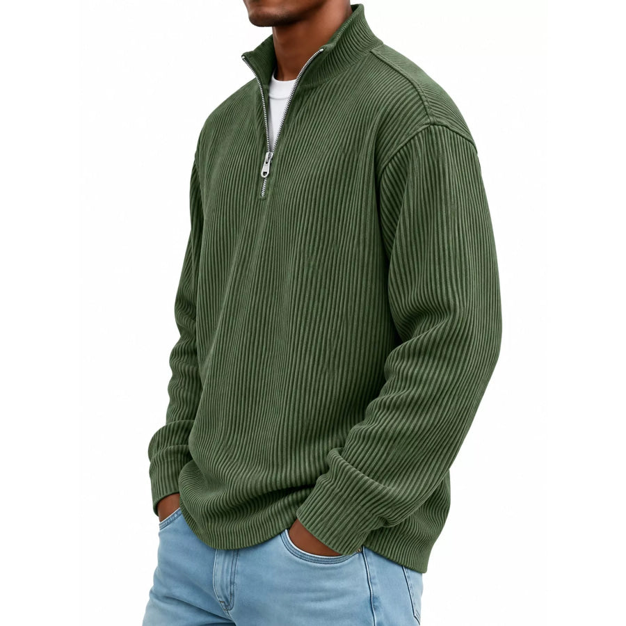 Men’s Full Size Quarter-Zip Long Sleeve Sweatshirt Plus Apparel and Accessories