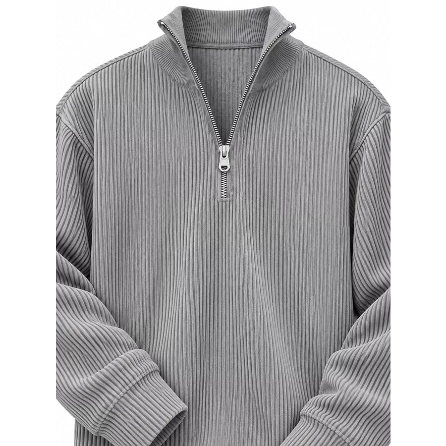 Men’s Full Size Quarter-Zip Long Sleeve Sweatshirt Plus Apparel and Accessories