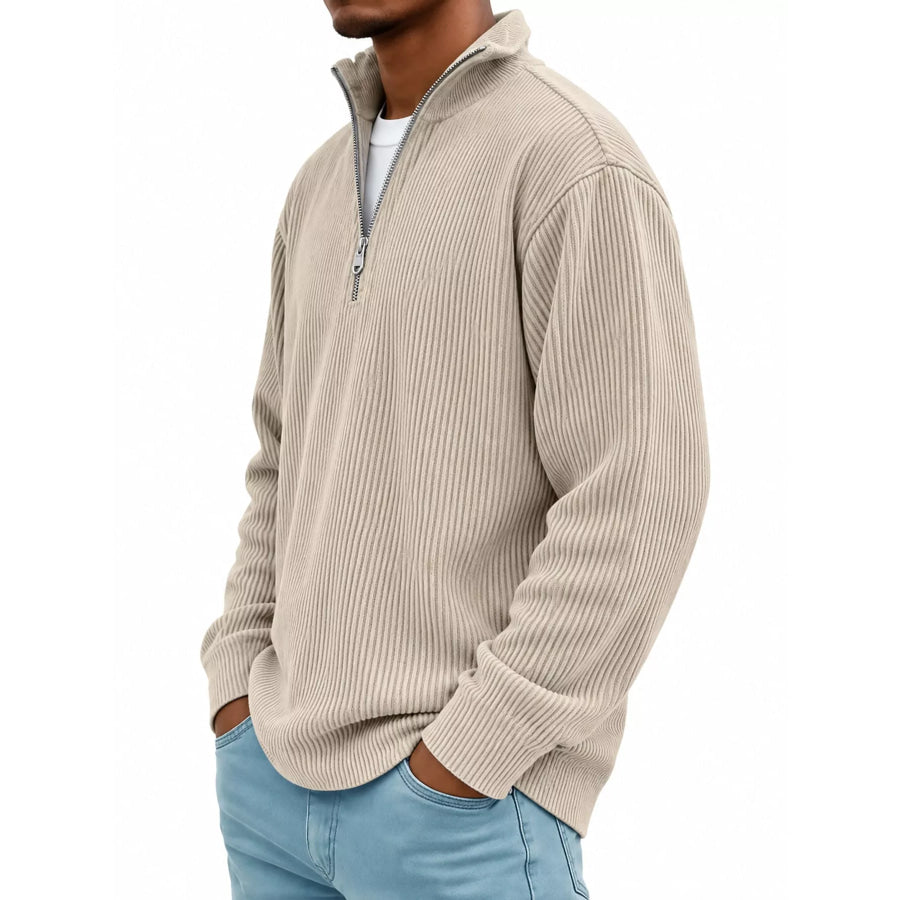Men’s Full Size Quarter-Zip Long Sleeve Sweatshirt Plus Apparel and Accessories