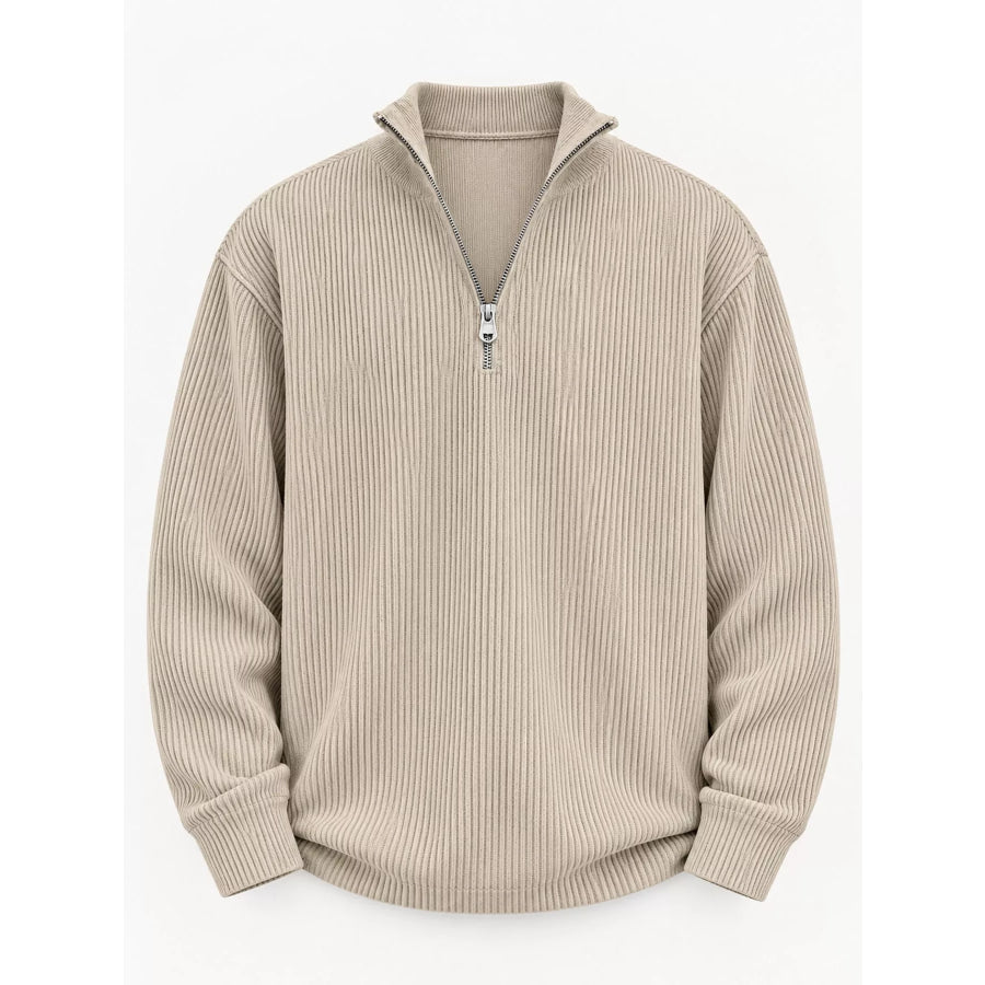 Men’s Full Size Quarter-Zip Long Sleeve Sweatshirt Plus Apparel and Accessories