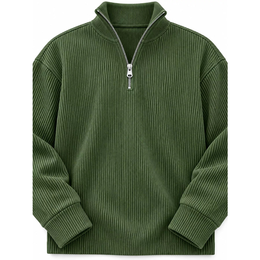 Men’s Full Size Quarter-Zip Long Sleeve Sweatshirt Plus Apparel and Accessories
