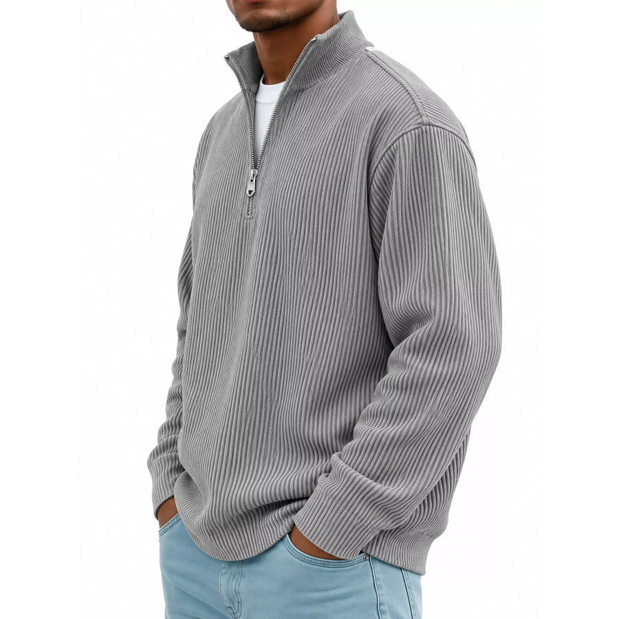 Men’s Full Size Quarter-Zip Long Sleeve Sweatshirt Plus Apparel and Accessories
