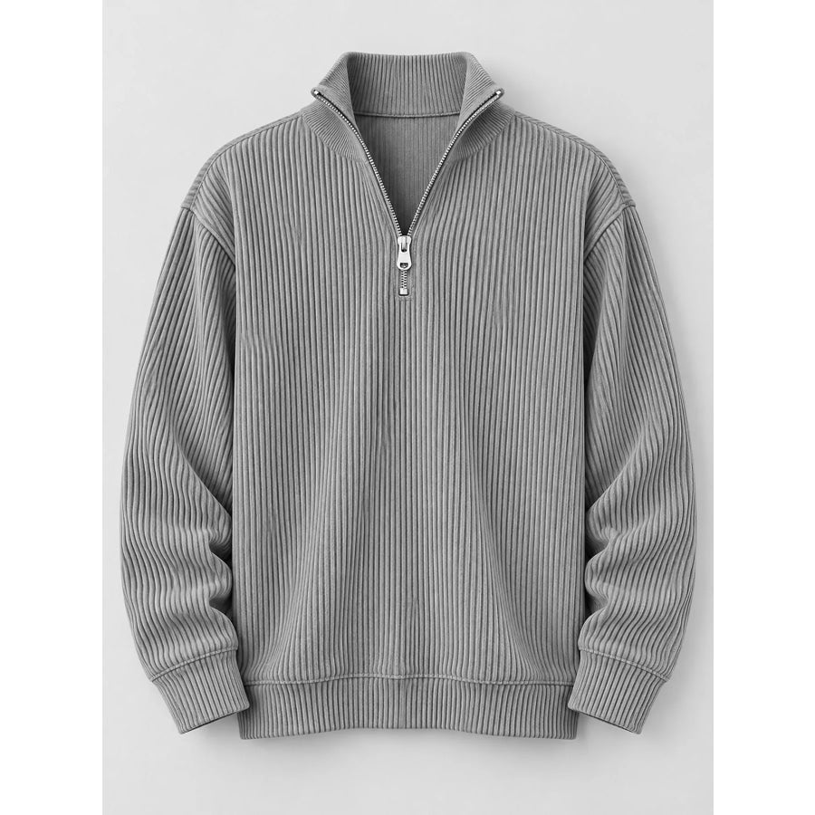 Men’s Full Size Quarter-Zip Long Sleeve Sweatshirt Plus Apparel and Accessories