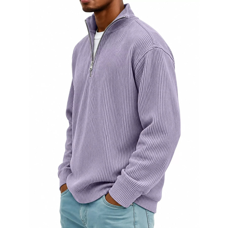 Men’s Full Size Quarter-Zip Long Sleeve Sweatshirt Plus Apparel and Accessories