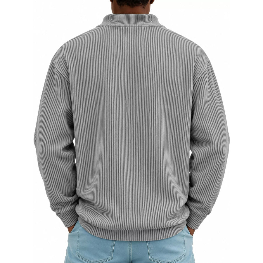 Men’s Full Size Quarter-Zip Long Sleeve Sweatshirt Plus Apparel and Accessories